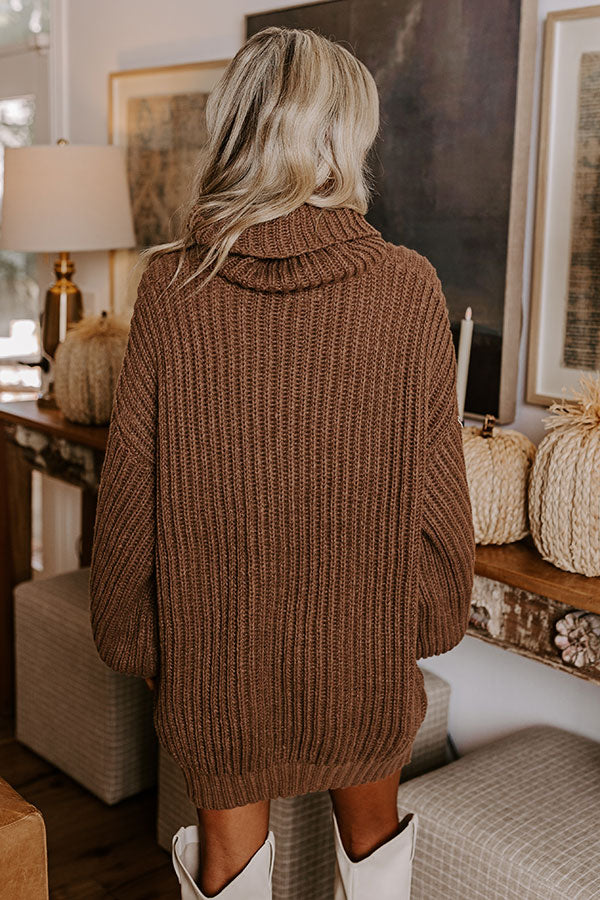 Premium Espresso Martini Sweater Dress - Ultimate Mocha Style