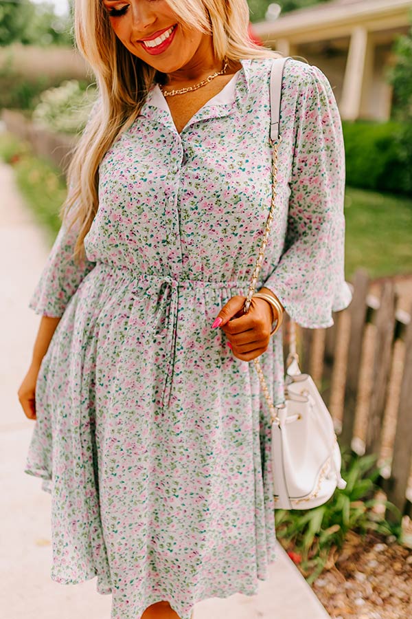 Premium Mint Curves Floral Dress – Ultimate Style & Comfort