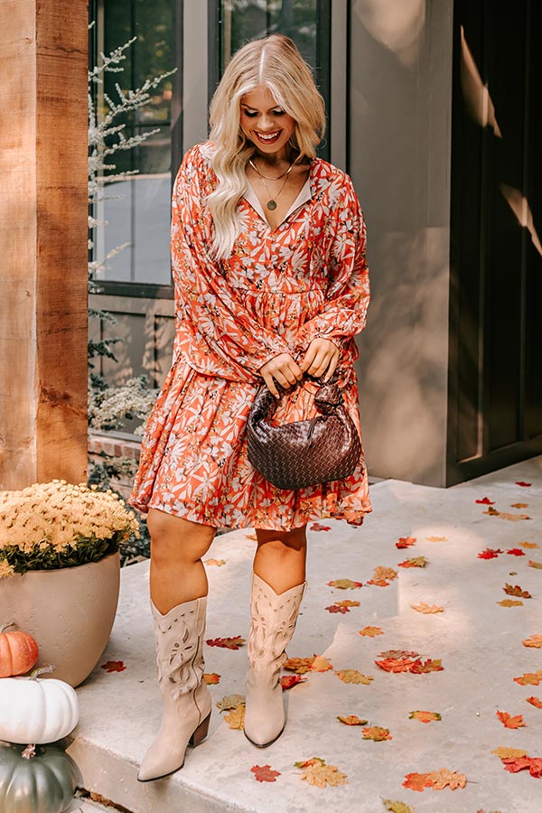 Premium Falling For You Floral Mini Dress - Autumn Edition