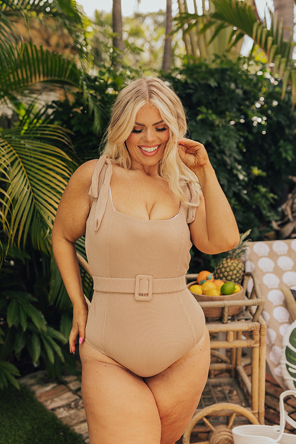 Ultimate Seaside Elegance Ribbed One-Piece Swimsuit for Curves