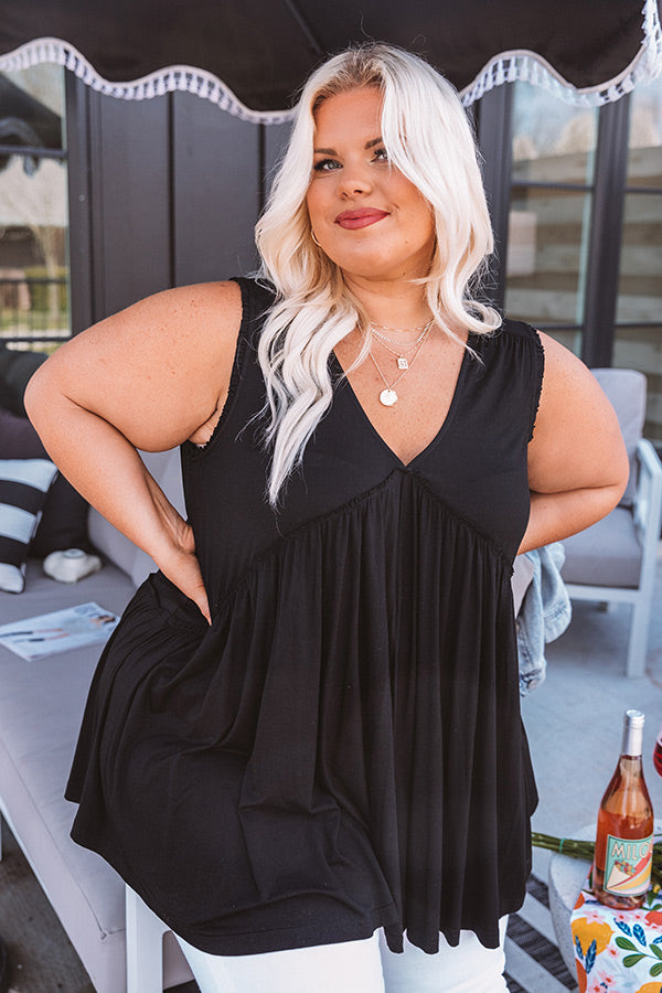 Ultimate Plus-Size Adley Babydoll Shift Tank - Black Curves