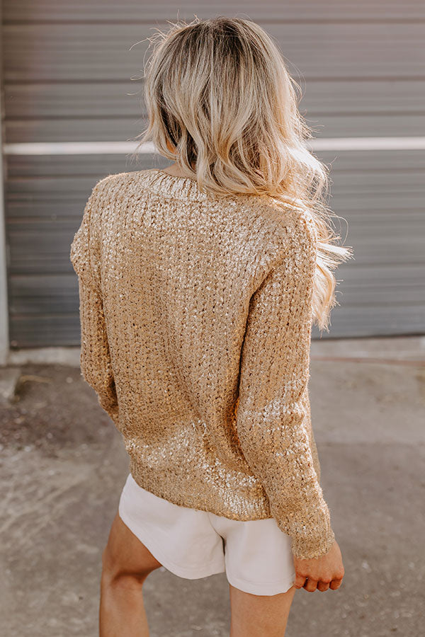 Premium Golden Glow Metallic Knit Sweater