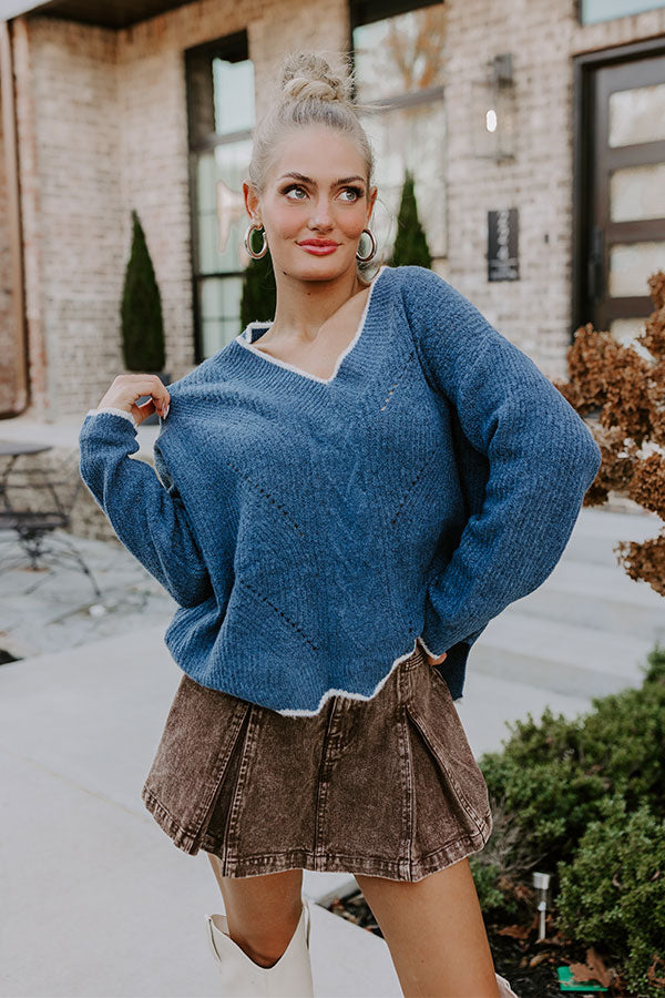 Premium Cozy Knit Sweater - Navy | Ultimate Fall Essential