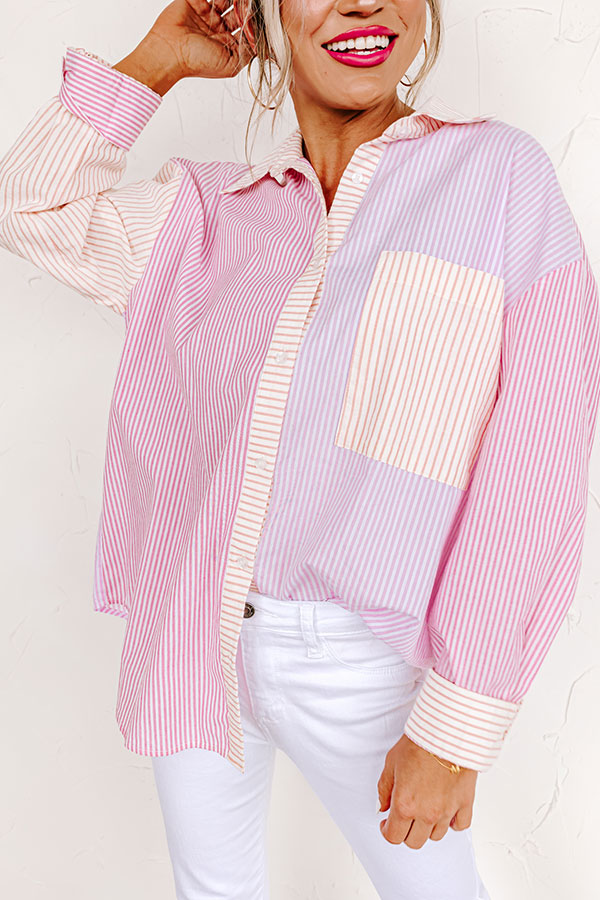 Premium Pink Stripe Button-Up Shirt | Ultimate Comfort & Style