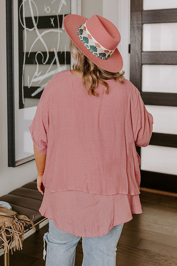 Premium Tranquil Time Shift Blush Curves Top