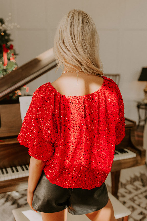 Premium Sequin Velvet Glam Top - Ultimate Holiday Style