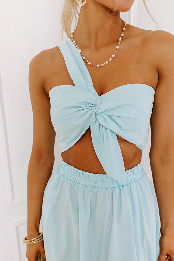 Ultimate Sunshine Chic Crop Top - Sky Blue