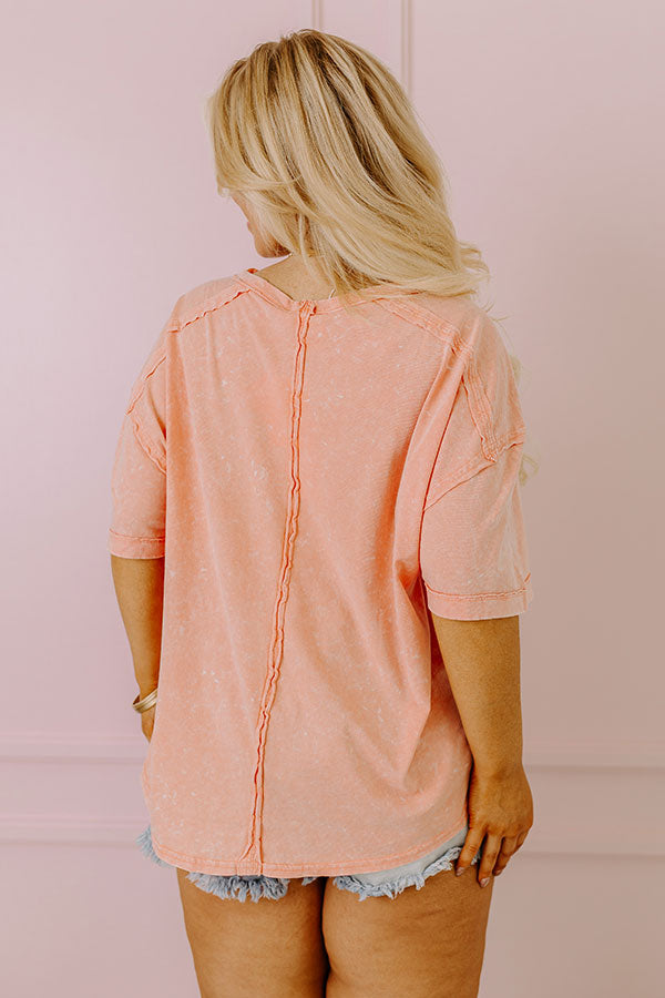 Premium Mineral Wash Tee - Peach Curves | Upgrade Your Casual Style