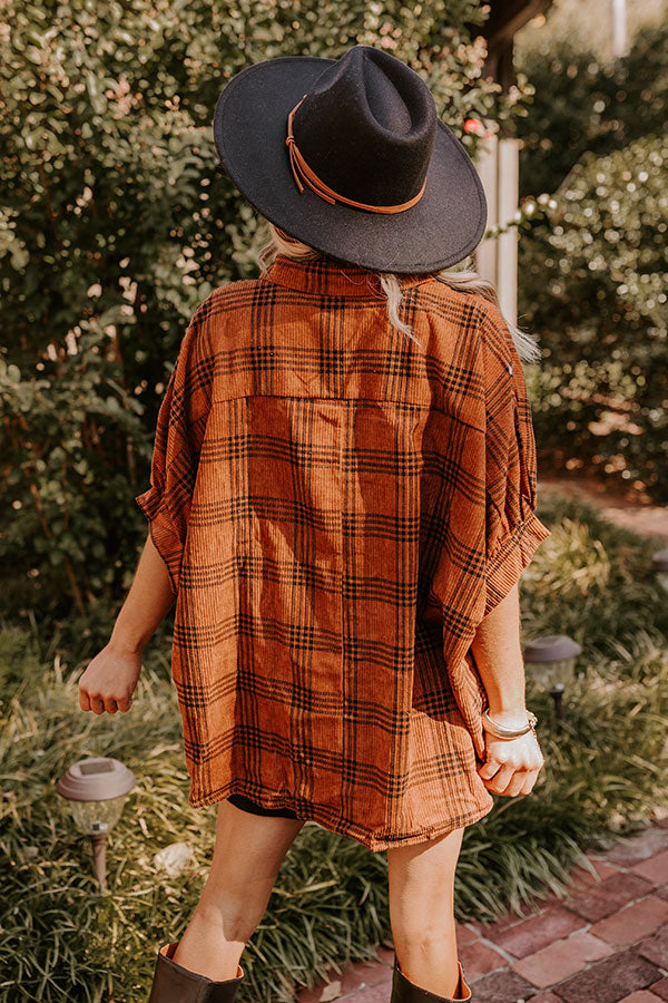 Premium Fall Vibes Corduroy Button-Up Shirt