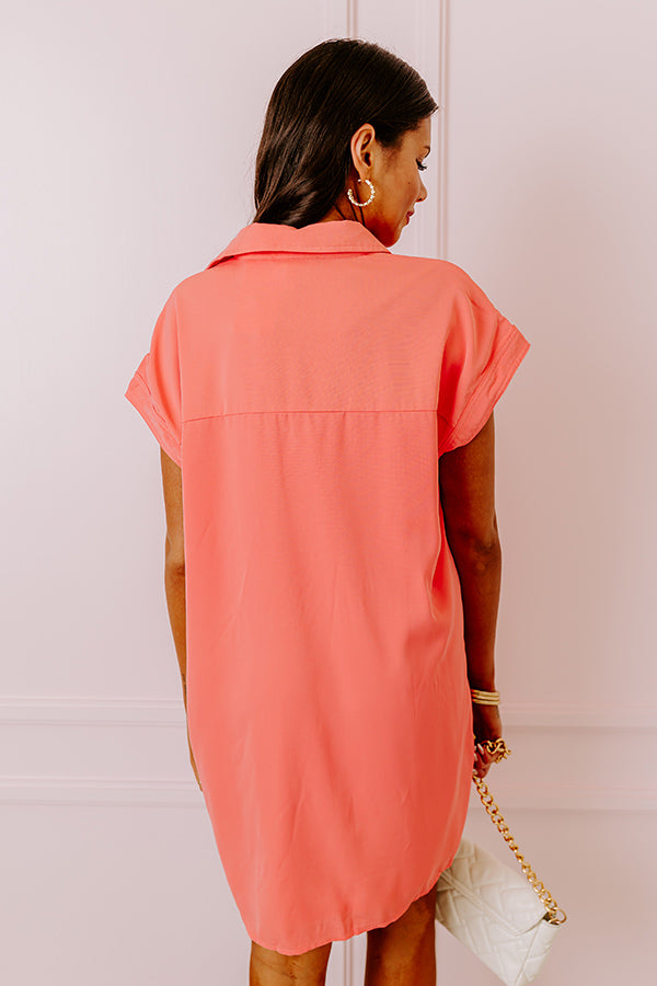 Ultimate Effortless Radiance Shift Dress - Coral