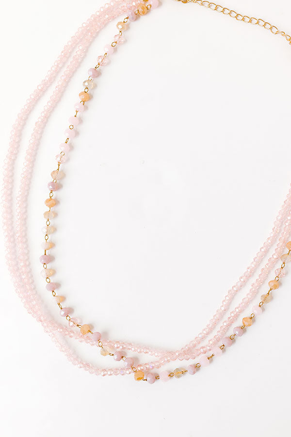 Premium Summer Mirage Layered Necklace - Pink Elegance