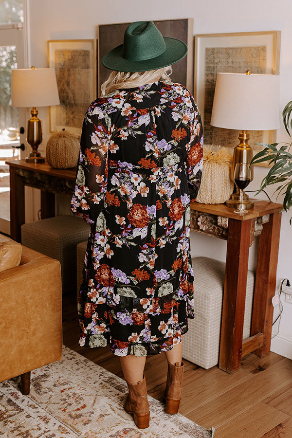 Ultimate Vineyard Stroll Floral Midi Dress