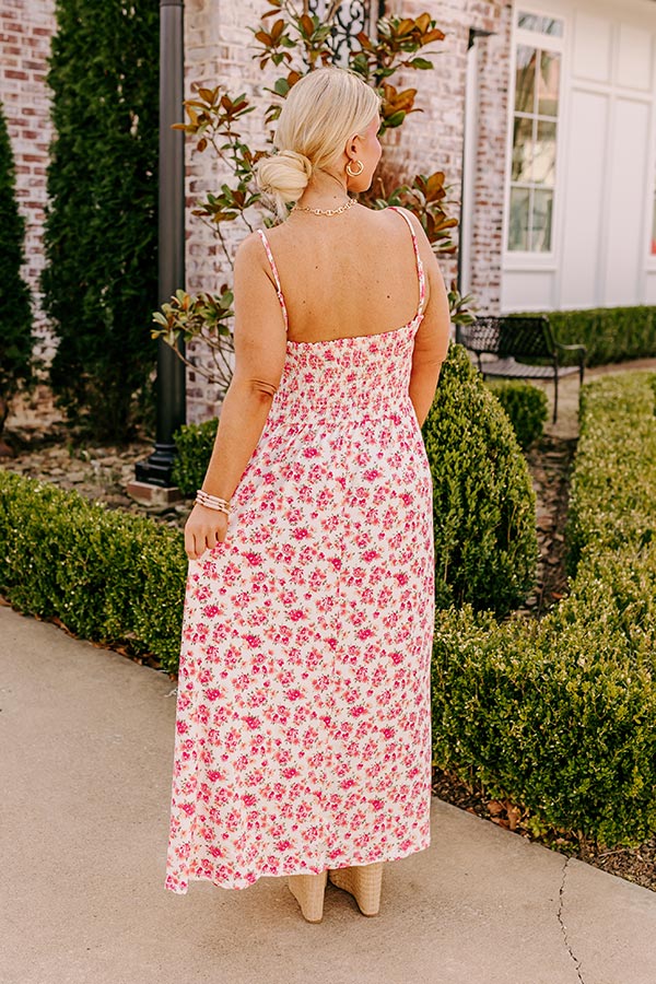 Ultimate Summer Floral Maxi Dress in Ivory Curves