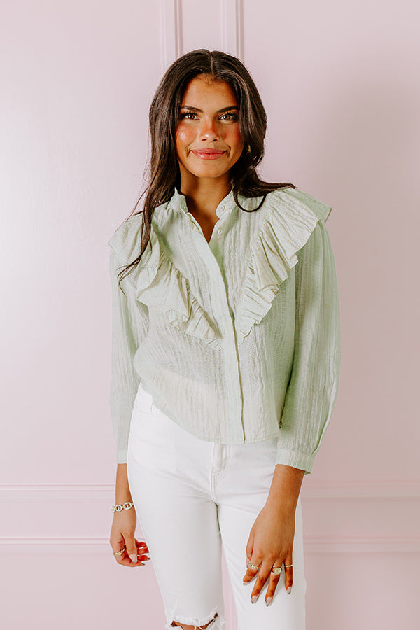 Premium French Market Ruffle Top in Mint - Ultimate Wardrobe Upgrade