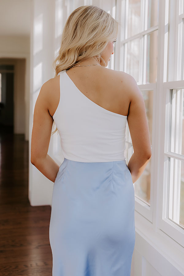 Ultimate Elegance One-Shoulder Bodysuit in White