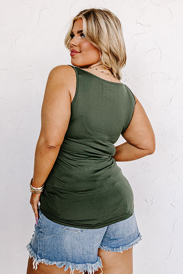 Premium Seamless Plus Size Tank - Hunter Green | Ultimate Comfort & Style