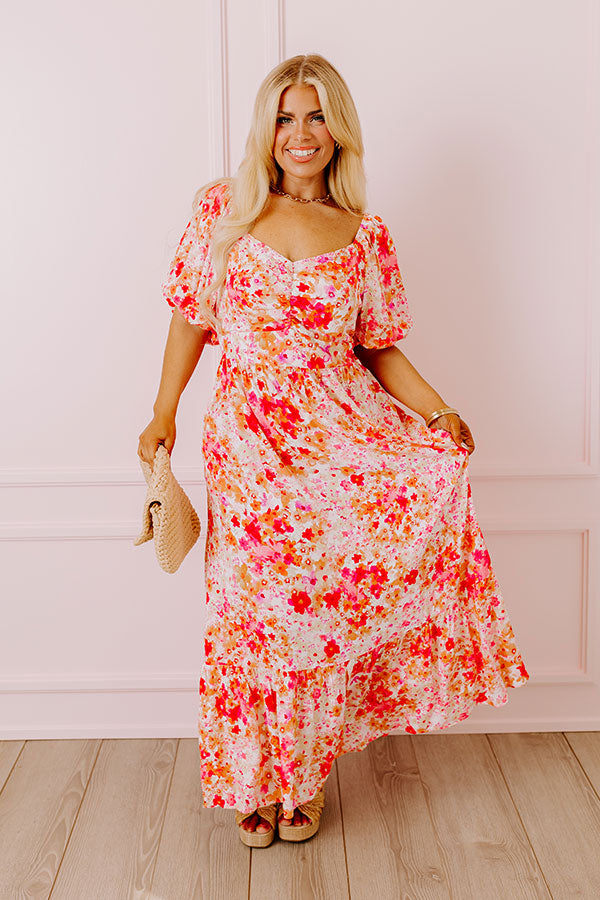 Premium Joyful Bloom Maxi Dress for Curves