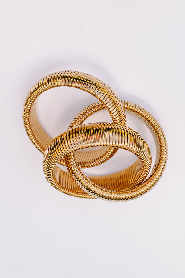 Premium Gold Twisted Cobra Bangle Bracelet - Ultimate Style Upgrade