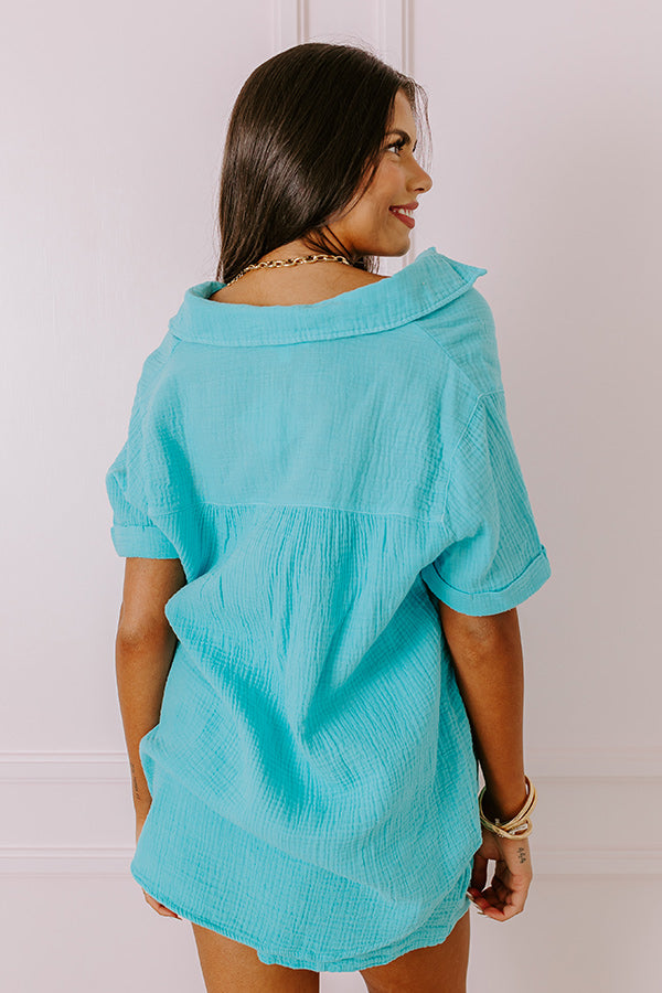 Premium Coastal Bliss Top - Sky Blue