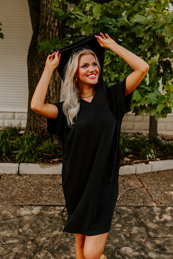 Ultimate Calm & Centered Shift Dress - Premium Black