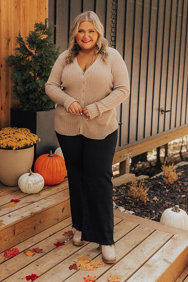 Premium Mocha Ribbed Cardigan - Ultimate Style Upgrade