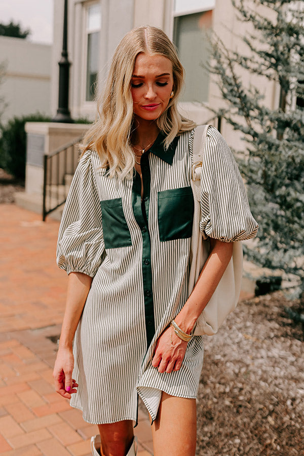 Premium Deep Forest Button-Down Mini Dress - Ultimate Style Upgrade