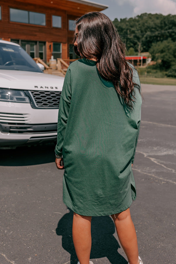 Premium Light Hunter Green T-Shirt Dress - Ultimate Everyday Comfort