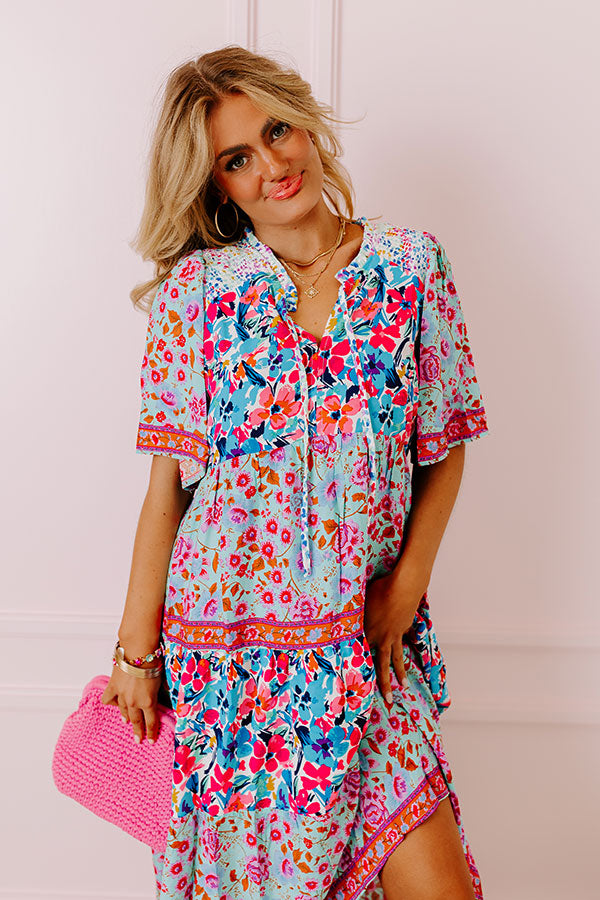 Premium Tropical Bloom Midi Dress - Ultimate Summer Style