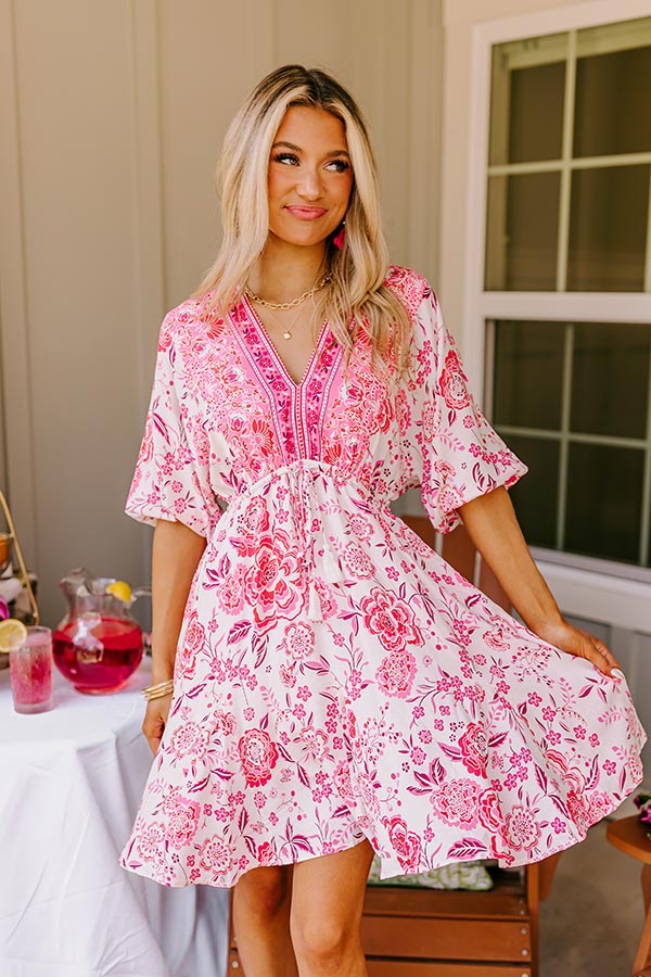 Ultimate Radiant Ray Mini Dress - Floral Elegance