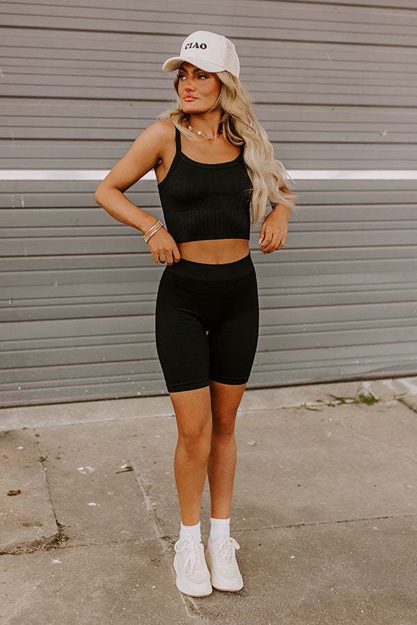 Ultimate High Waist Ribbed Biker Shorts - Always On The Move