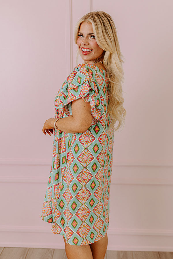 Ultimate Summer Bliss: Aqua Curves Mini Dress