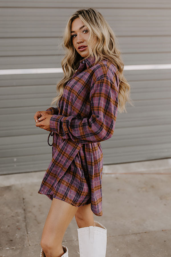 Premium Purple Plaid Romper - Timeless & Trendy