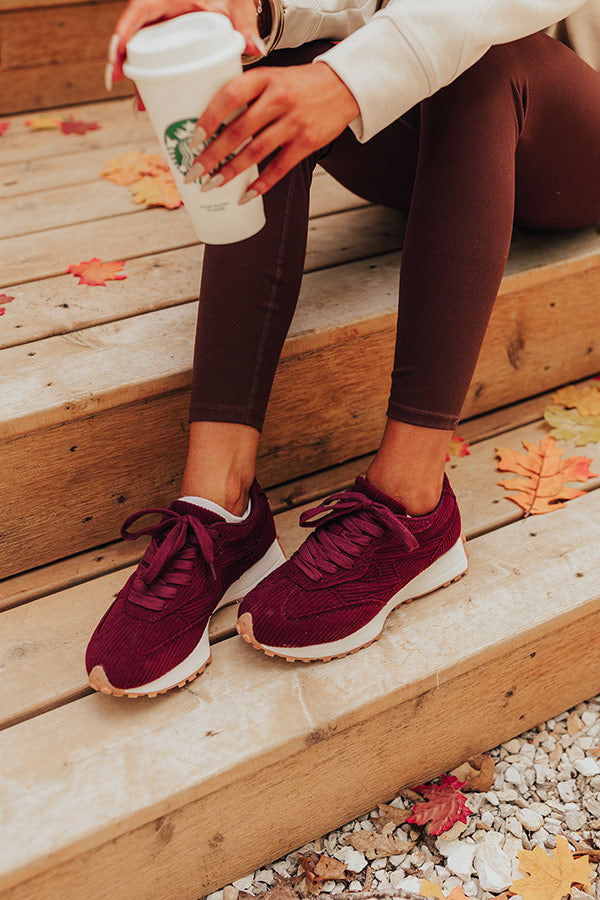 Premium Merlot Corduroy Sneakers by Blake