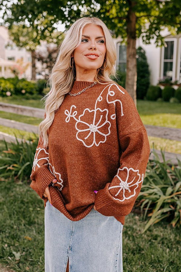 Premium Apple Spiced Perfection Knit Sweater - Cozy Autumn Essential