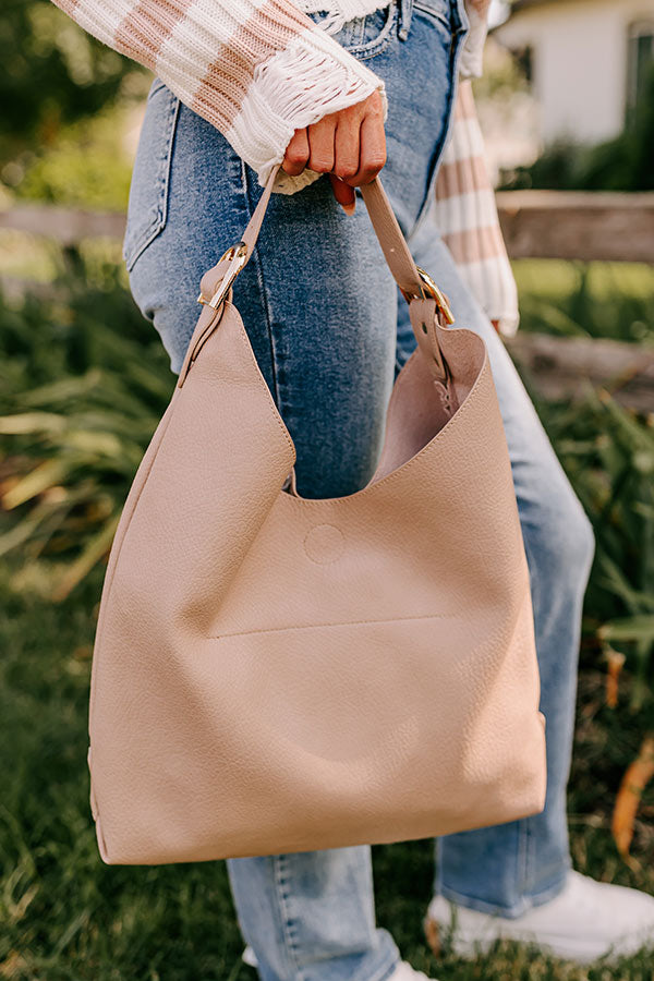 Premium Faux Leather Tote Bag - Warm Taupe for the Stylish On-The-Go Woman