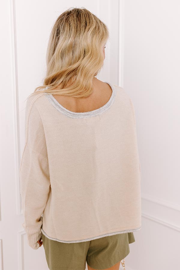 Premium Chai Latte Knit Crop Sweater - Ultimate Cozy Style