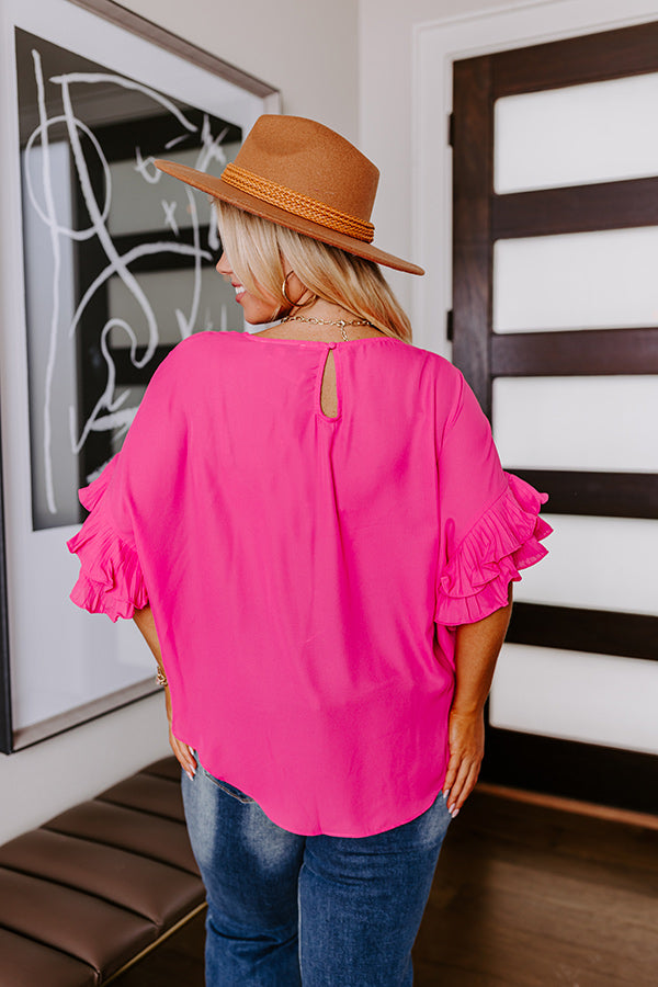 Ultimate Margarita Shift Top - Hot Pink Curves | Premium Women's Blouse