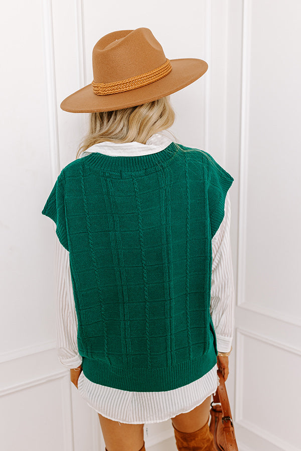 Premium Venice Vision Sweater Top - Hunter Green