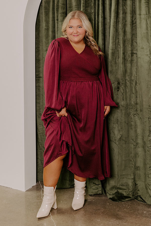 Premium Vineyard Elegance Midi Dress