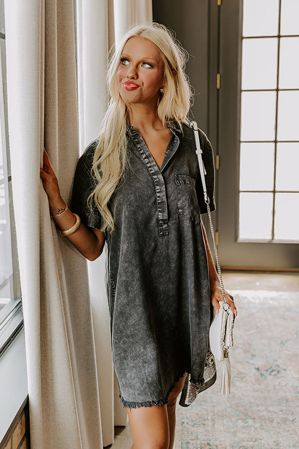 Ultimate Vintage Chambray Mini Dress - Backyard BBQ Essential