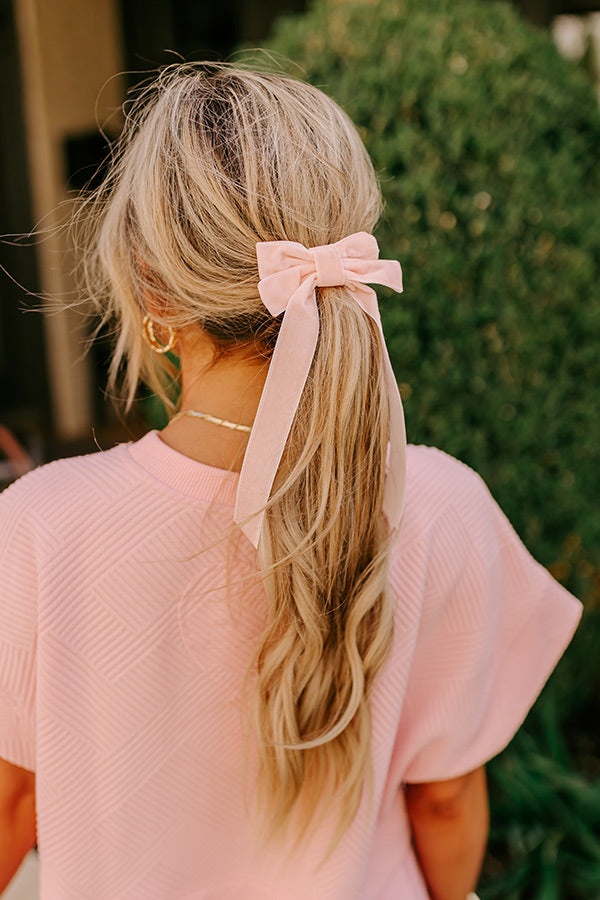 Premium Velvet Bow Hair Clip - Light Peach | Ultimate Style Upgrade