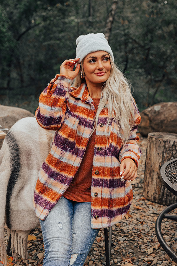 Premium Sangria Plaid Jacket - Ultimate Cozy Style