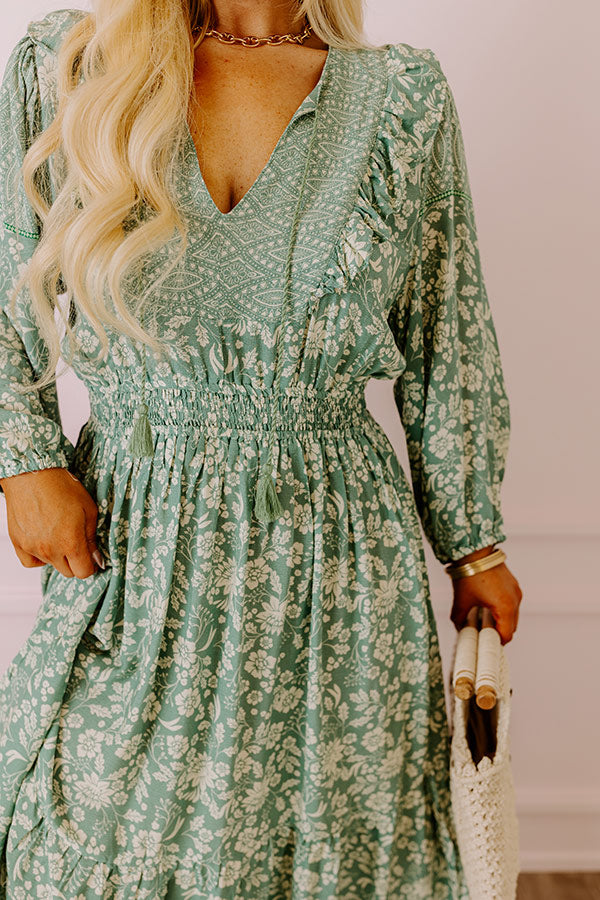 Premium Floral Midi Dress - Earthy Elegance for Every Occasion