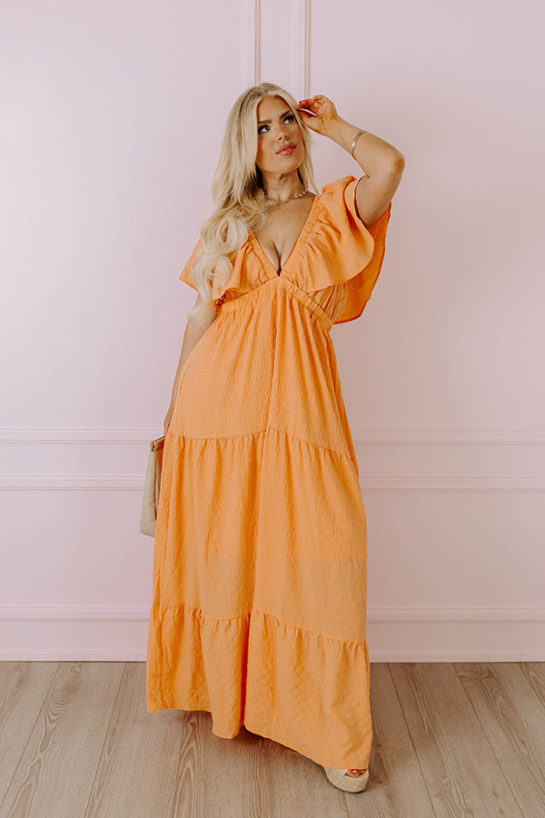 Ultimate Orange Curves Maxi Dress - Premium Elegance