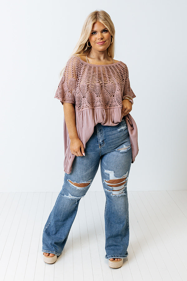 Premium Crochet Shift Top - Dusty Purple | Ultimate Summer Style