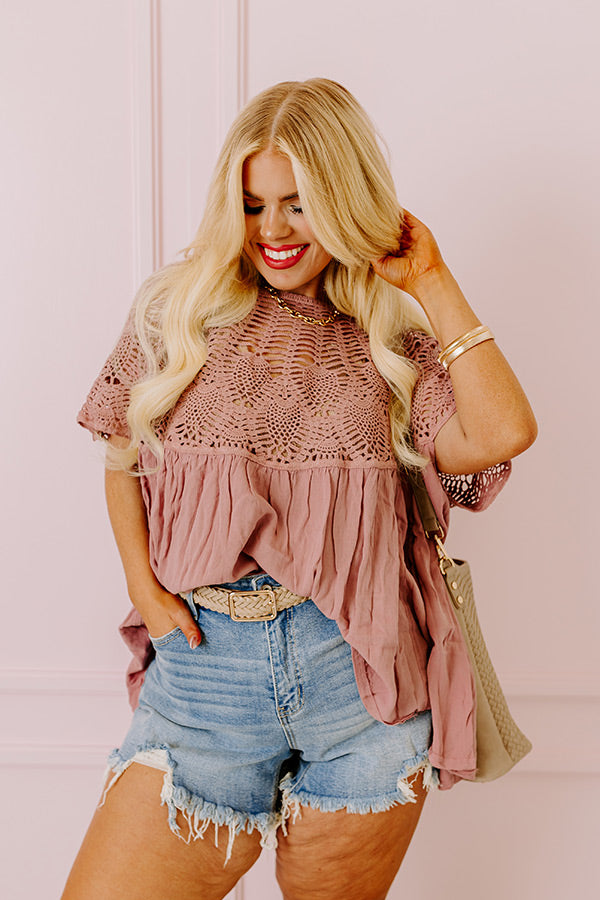 Premium Crochet Shift Top - Dusty Purple | Ultimate Summer Style