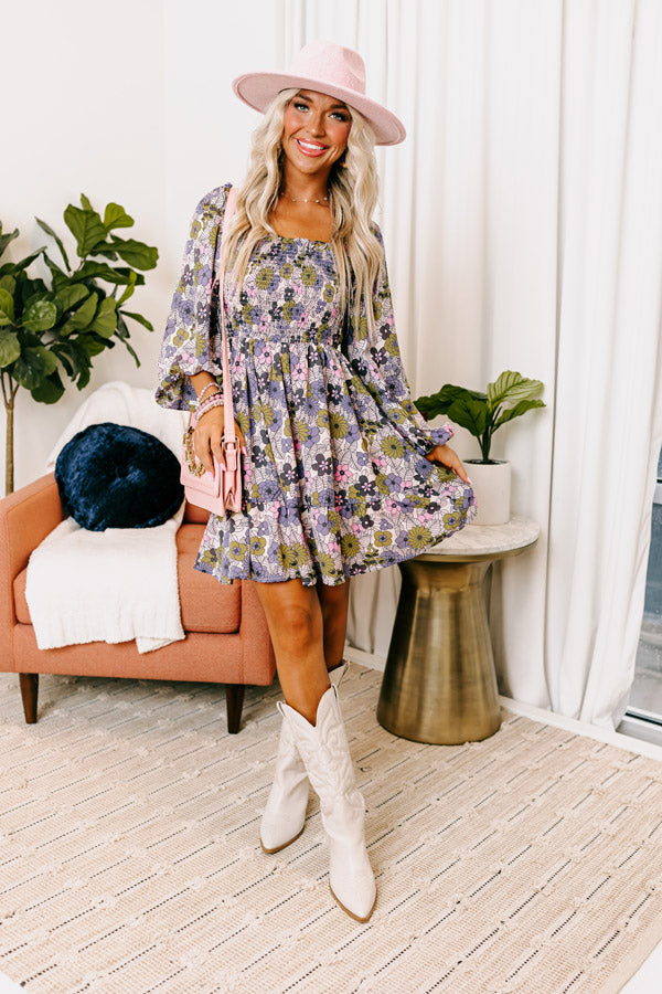 Premium Wildflower Smocked Mini Dress