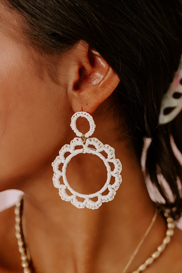 Premium Caribbean Dreaming Hoop Earrings in Ivory