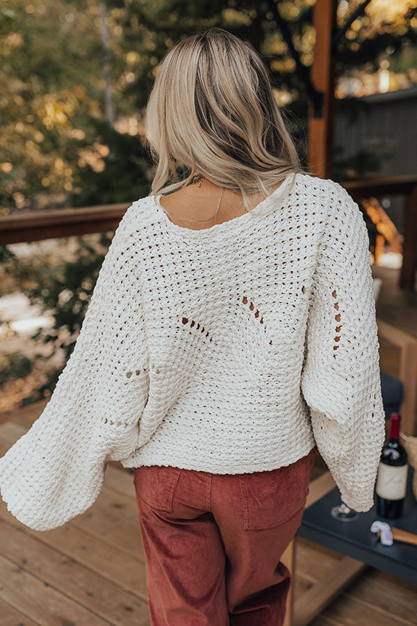 Ultimate Cozy Harvest Season Knit Sweater in Ivory