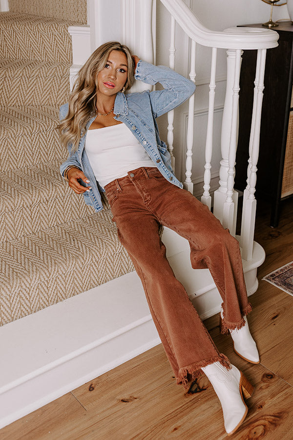 Premium Utopia High Waist Straight Leg Jean in Chocolate - Ultimate Style & Comfort